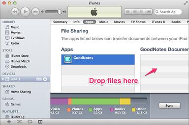 itunes File Sharing Instructions below show how you can transfer files between your computer and the itunes File Sharing folder of GoodNotes.