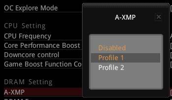 Profile 2 Toggle Profile1 Toggle A-XMP Indicator Method 2.