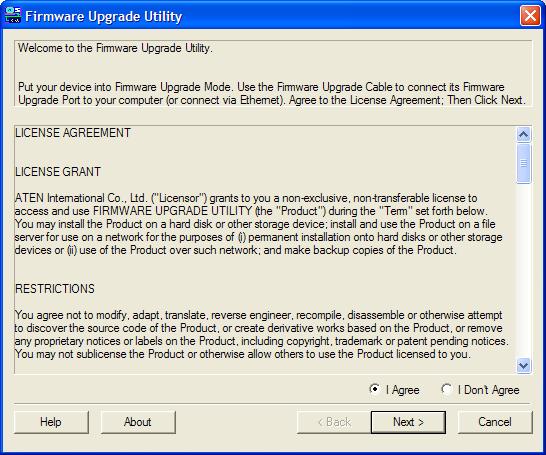 7. The Firmware Management Utility Starting the Upgrade To upgrade the firmware: 1.