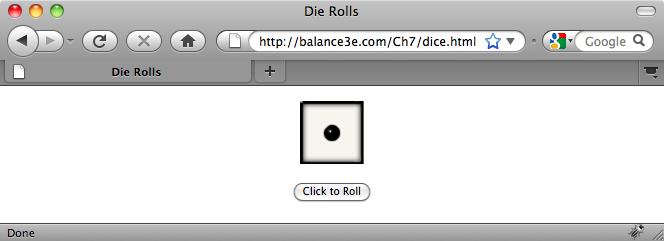 Example: Dice Simulation the desired die image can be
