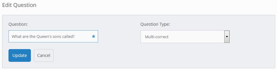 Add the question text and for a Multi response select the Multi- correct option.