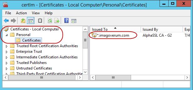 3. Setup steps (Server-side) 3.1. Import of the certificate Run Certlm.msc (Local Machine Certificate) or use the MMC.