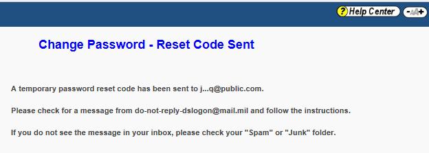 8) Check your E-mail for a message titled Department of Defense Self-Service Logon (DS Logon) Password