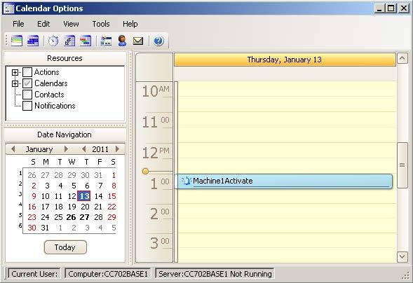 Getting Started 4.4 My first action schedule 8. Click "OK". The schedule displays in the calendar at the time specified in the editor.