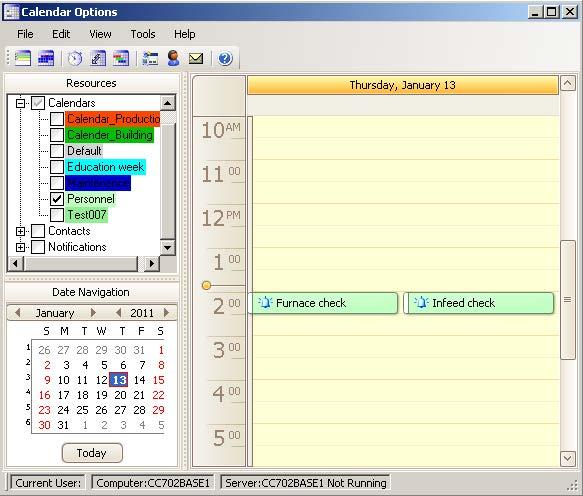 Getting Started 4.5 My first notification schedule 11.Click "OK". The schedules display in the calendar as the color defined for the "Personnel" calendar.
