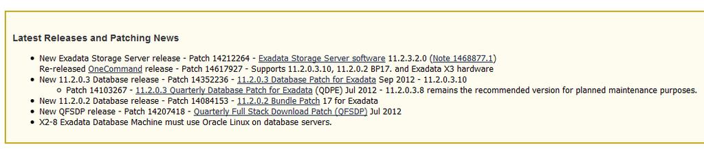 1 Supported releases per component on Exadata 45 Copyright 2012,