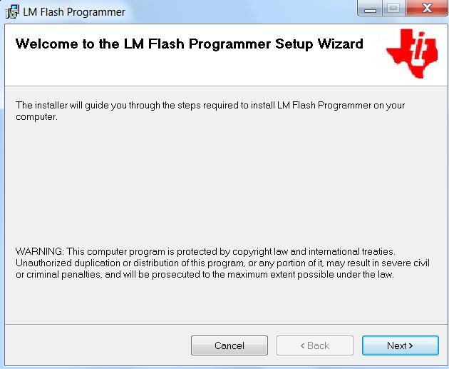 Step 4 To install the LMFlashProgrammer. 1) Download the file to the root folder and run the program (See Figure 21) Figure 21.
