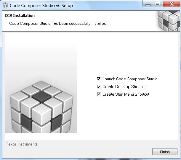 9) When the CCS installer is completed, then click on Finish.