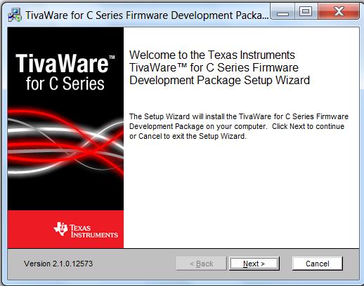 Step 3 To install the TivaWare. 1) Download TivaWare to the root folder (shown in Figure 15), then double clicks on it to run the program. Figure 15. Location of TivaWare Window 2) Double click on the SW-TM4C-2.