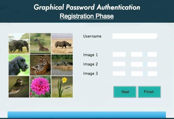 corresponding to the image which is assigned by the user during registration phase. User has to select the order of images from a grid and also user has to enter password at the time of login.