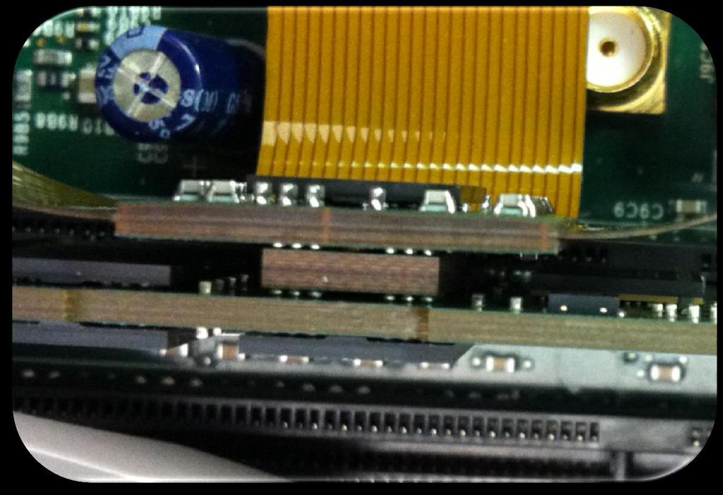 DDR4 BGA Interposer Side View with Riser Riser, Interposer, and