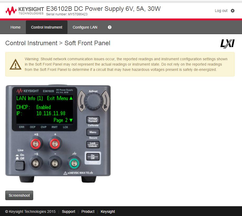 03 Keysight E36100B Series Programmable DC Power Supplies - Data Sheet Simple, Powerful Soft Front Panel When you cannot be near your DUT, open