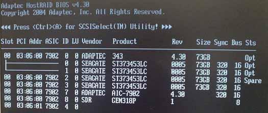 After configure successfully, please exit Adaptec SCSISelct