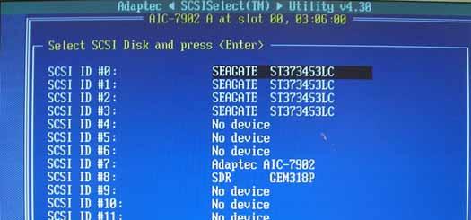 After into SCSI Disk Utility screen, please check your SCSI