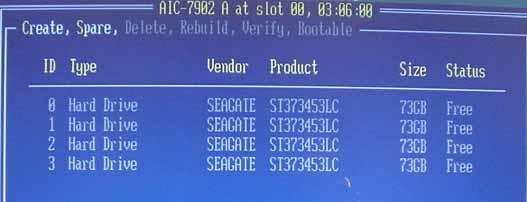 Spare capability of SCSI hard disk drives. 1.4.