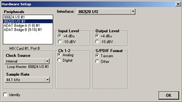 Configuring I/O Setup The I/O Setup dialog provides a graphical representation of the Hardware Setup.