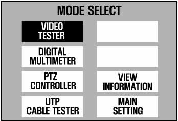 MODE SETUP Pressing the key changes the operation mode between VIDEO, METER, PTZ, and UTP.