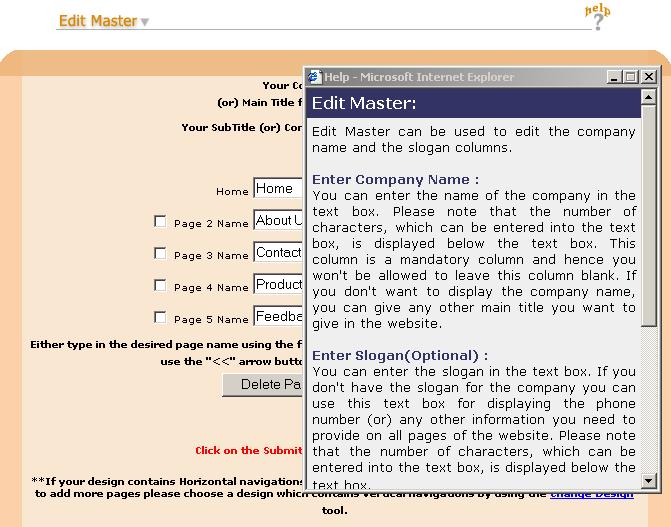 Module 3 Edit Master Using the Online Help 1. From the Edit Master screen, click on the icon. 2.