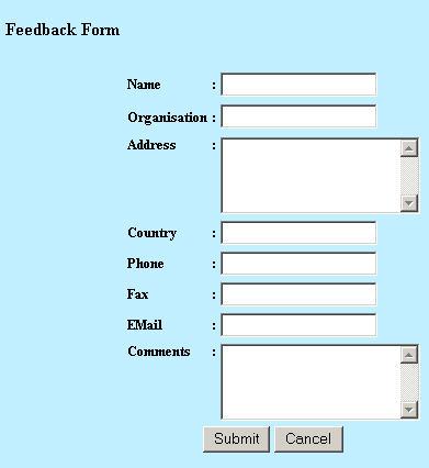 Module 4 Site Editor 6. Your Web page will display a Feedback form with the fields shown below. Please Note: The Feedback Form cannot be edited.