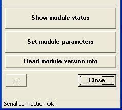 By pressing Show Module status button the PSTN line status, input state, GSM line status and GSM signal strength can be