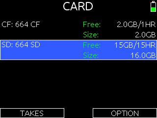 File Management The 664 writes files to both CompactFlash (CF) and Secure Digital (SD) storage media. Storage media must be formatted as FAT32 volumes prior to use with the 664.