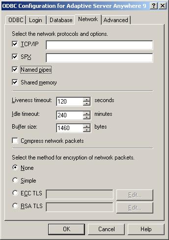 Managing AppXtender Data Sources 9. Click the Network tab.