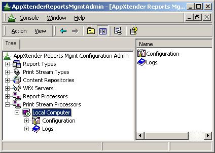 Managing the Print Stream Processor Configuring the Print Stream Processor This section describes how to configure various aspects of the AppXtender Reports Mgmt Print Stream Processor.