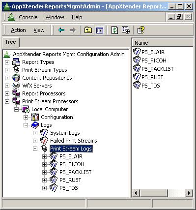 Managing the Print Stream Processor Figure 139 Log for a Print Stream Process Note: If you want to view the most current information, click the Refresh toolbar button. 7.