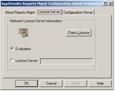 ApplicationXtender Reports Management Configuration Admin Figure 37 AppXtender Reports Mgmt Configuration Admin Properties - License Server Tab 4.