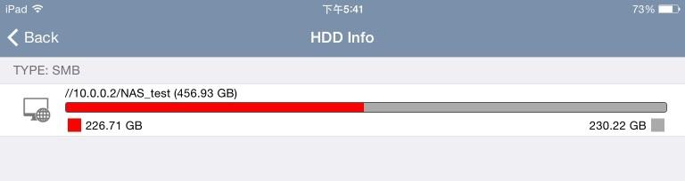 1.8.4 Monitoring HDD Storage To view the HDD storage status, tap the Info button Info page appears and displays the capacity. on the HDD settings page. The HDD Note: 1.