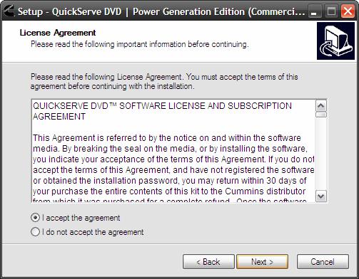 License Agreement (Step 2 of 9) Carefully read the license agreement.