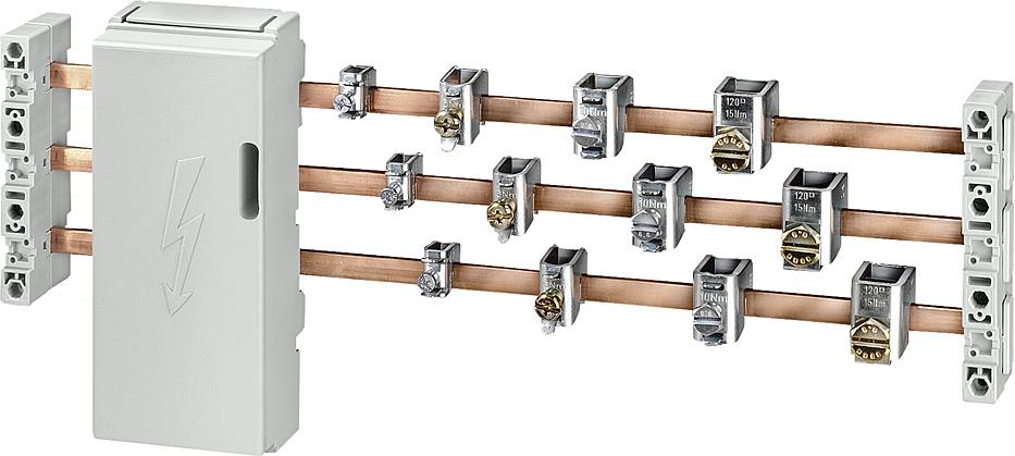 Busbar Systems 40 mm Busbar Systems Siemens AG 20 Introduction Overview The 40 mm busbar system for the lower performance range up to 400 A: Terminals and covers for infeed and connection components