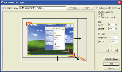 5. Adjust the position of the scanned image.