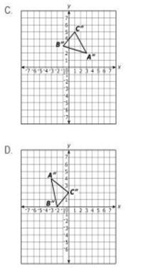 Drag and drop the appropriate orientation for triangle A B C into the correct position on the coordinate plane