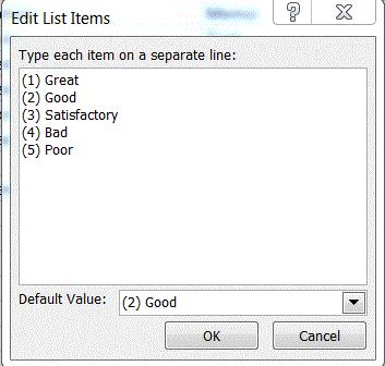 Select the modifier next to Row Source: You will be prompted