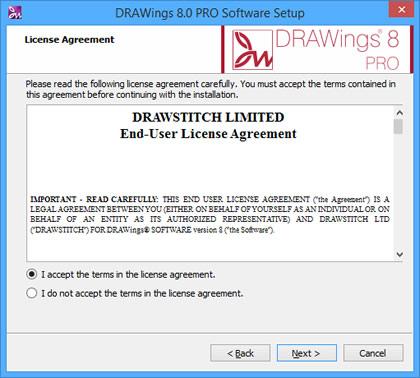 DRAWings installation 9 9 Customize installation The Destination Folder dialog will appear.