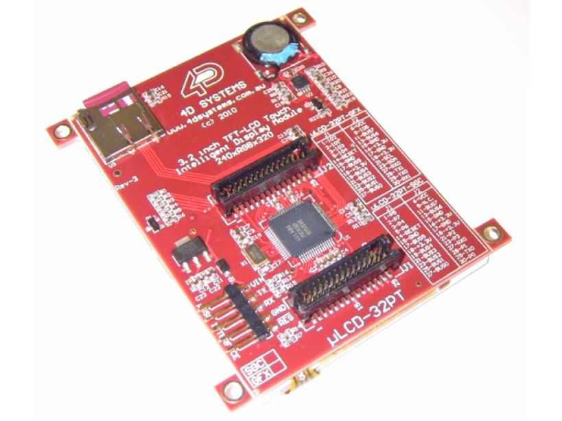 The ulcd-32pt(sgc) is a compact and cost effective all in one SMART serial display modules using the latest state of the art LCD (TFT) technology with an embedded PICASO-SGC serial graphics