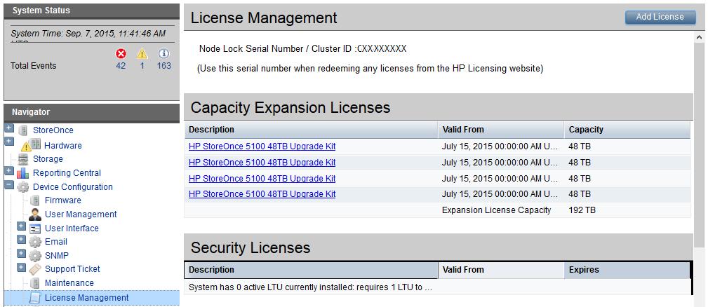 To redeem a license 1. Make sure you have a note of the Node Lock Serial Number from the License Management page on the StoreOnce GUI.