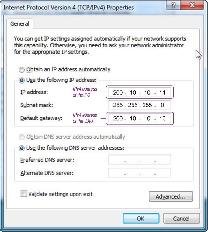 End-to-End Tests for Access Point DUTs IPv6 settings: 9. Enter the desired IPv6 address of the PC. 10. Set the Subnet prefix length to 64. 11.