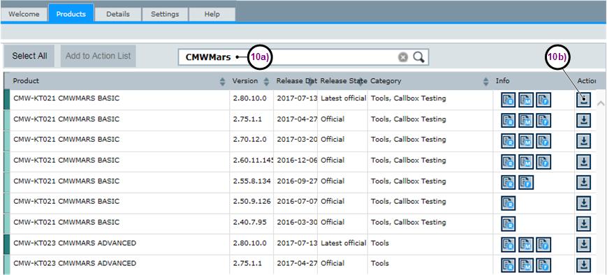 Ordering Information At the Installation Manager: During the download procedures your GLORIS user name and password are needed. 10. Download CMWmars (Fig.