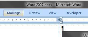 The Ribbon is minimized so only the Tabs show.