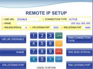 3) The REMOTE PHONE function is used to input the RMS primary phone number and the back-up phone number. If you press each button on this menu, phone number of RMS will be input.