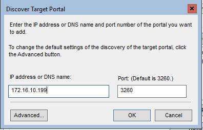 default for 127.0.0.1). Confirm your actions to complete the Target Portal discovery. 55.