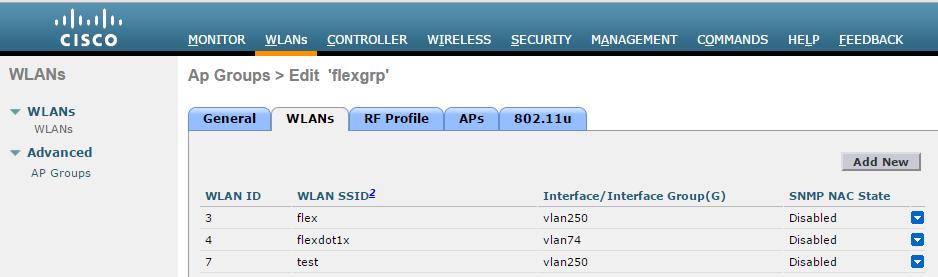 config wlan radius_server overwrite-interface enable <WLAN_ID> ( This command is required only if instead of management, some other interface is configured for WLAN.