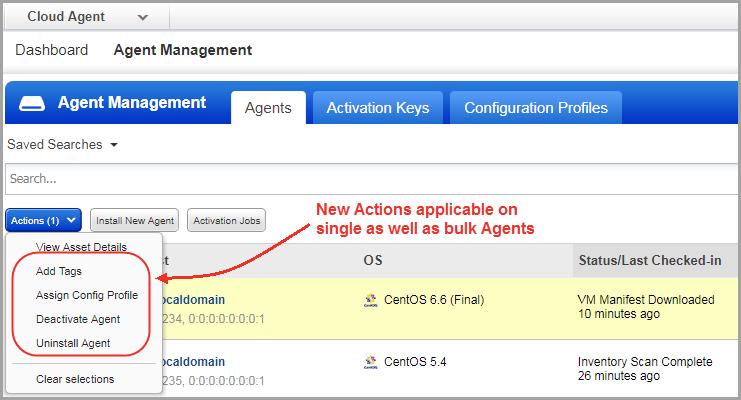 Enhancements to Actions Menu We have introduced many enhancements to the Actions menu.