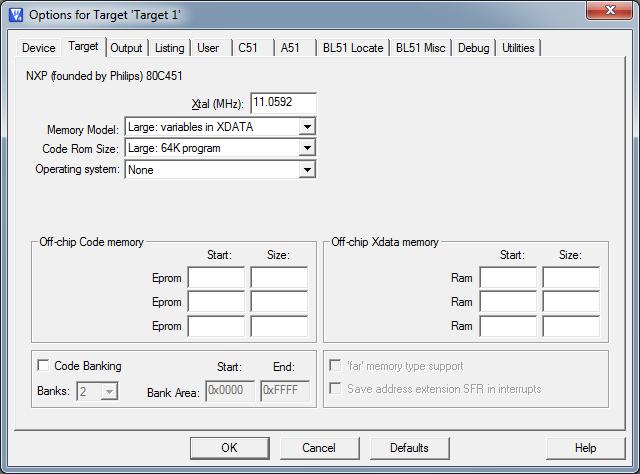 2 Target Set-up Very little is needed to set-up the Keil build environment to use the RTOS in an application. The first thing to do is to set the build to generate code for the large model.