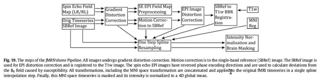 fmrivolume pipeline remove spatial distortions realing volumes register to structural reduces the bias filed (from T1 estimation of different session!