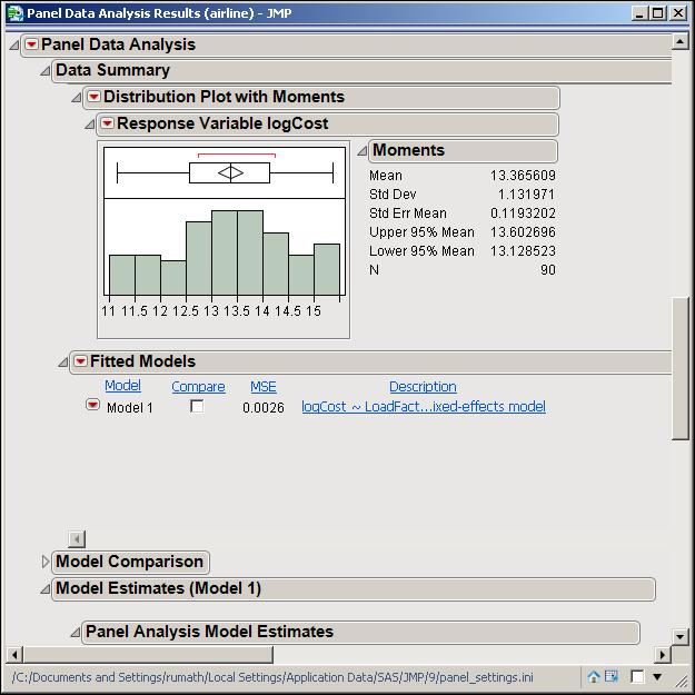 20 Chapter 3: Getting Started with SAS Econometrics and Time Series Analysis for JMP Figure 3.
