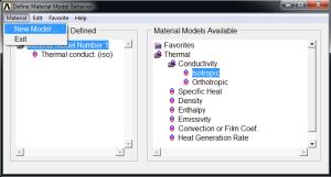 81 OK Then click Material > New Model > write 2 and again Conductivity >