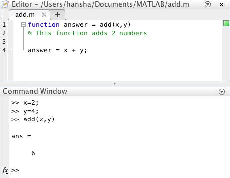 User-defined Functions MATLAB contains hundreds of